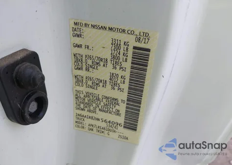 2017 Nissan Titan S from USA, damaged, VIN 1N6AA1R82HN564096